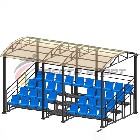 Купить Трибуна для зрителей 4 ряда на 34 места с навесом и перилами в Камызяке 