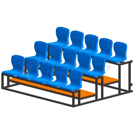 Купить Трибуна мобильная 3 ряда сиденья пластиковые на 15 мест в Камызяке 